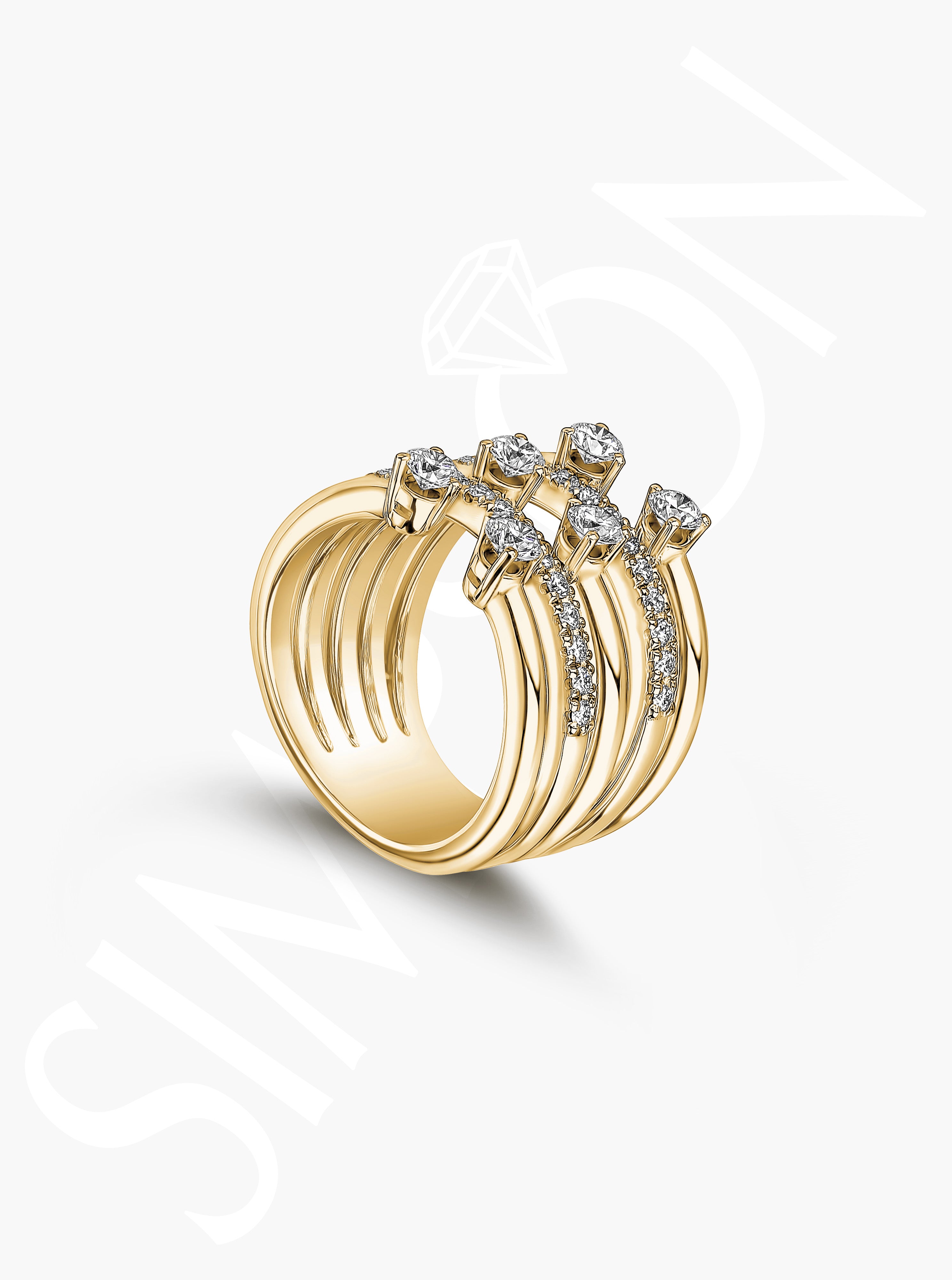 Gold Tiered Diamond Accent Ring