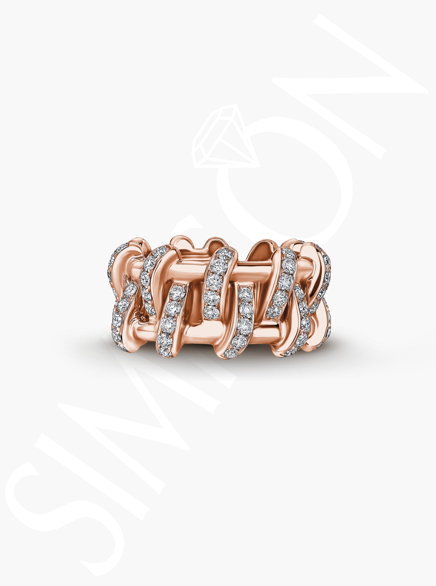 Rose Gold Interwoven Diamond Band