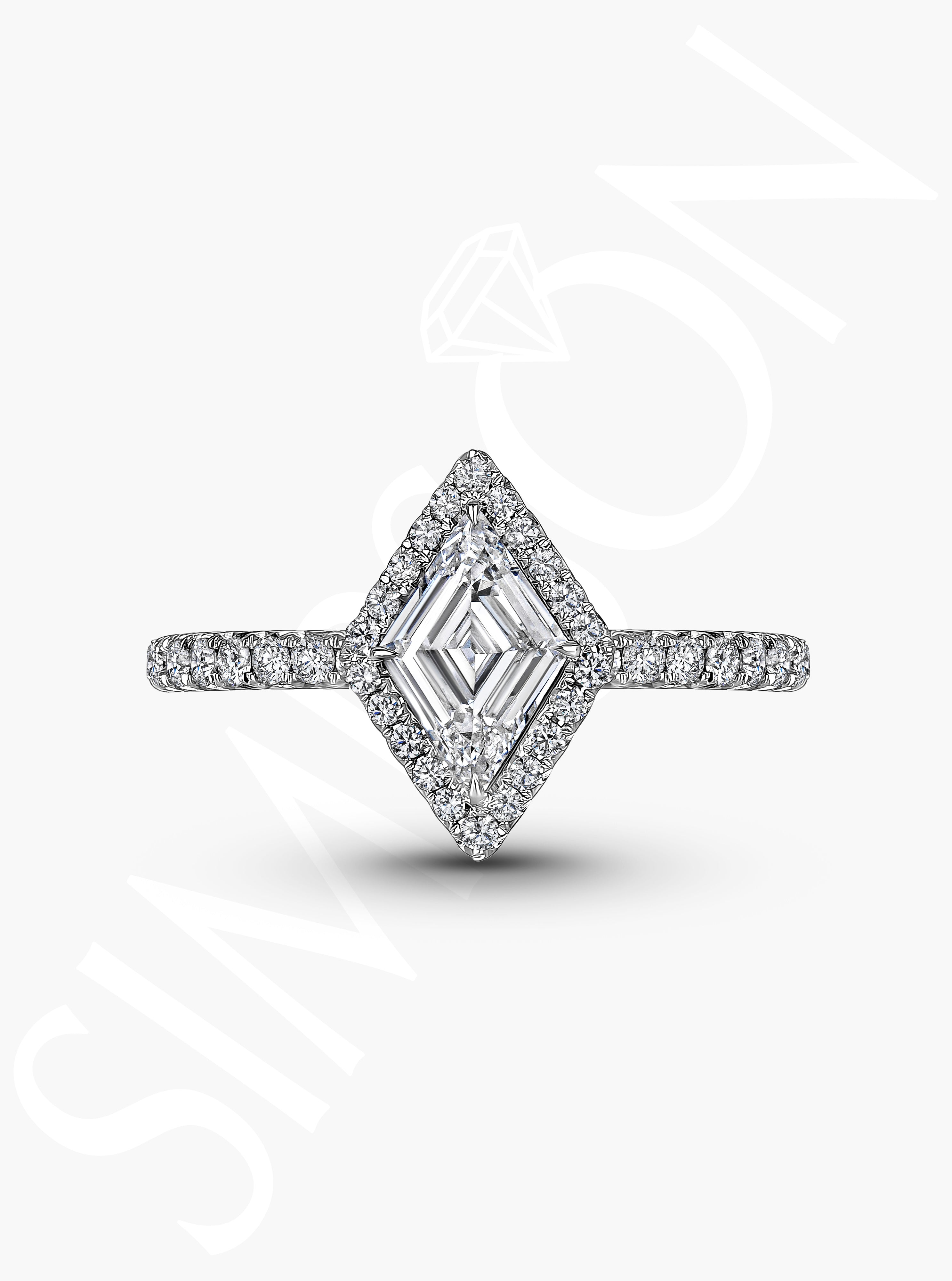 Lozenge Step-Cut Diamond Ring