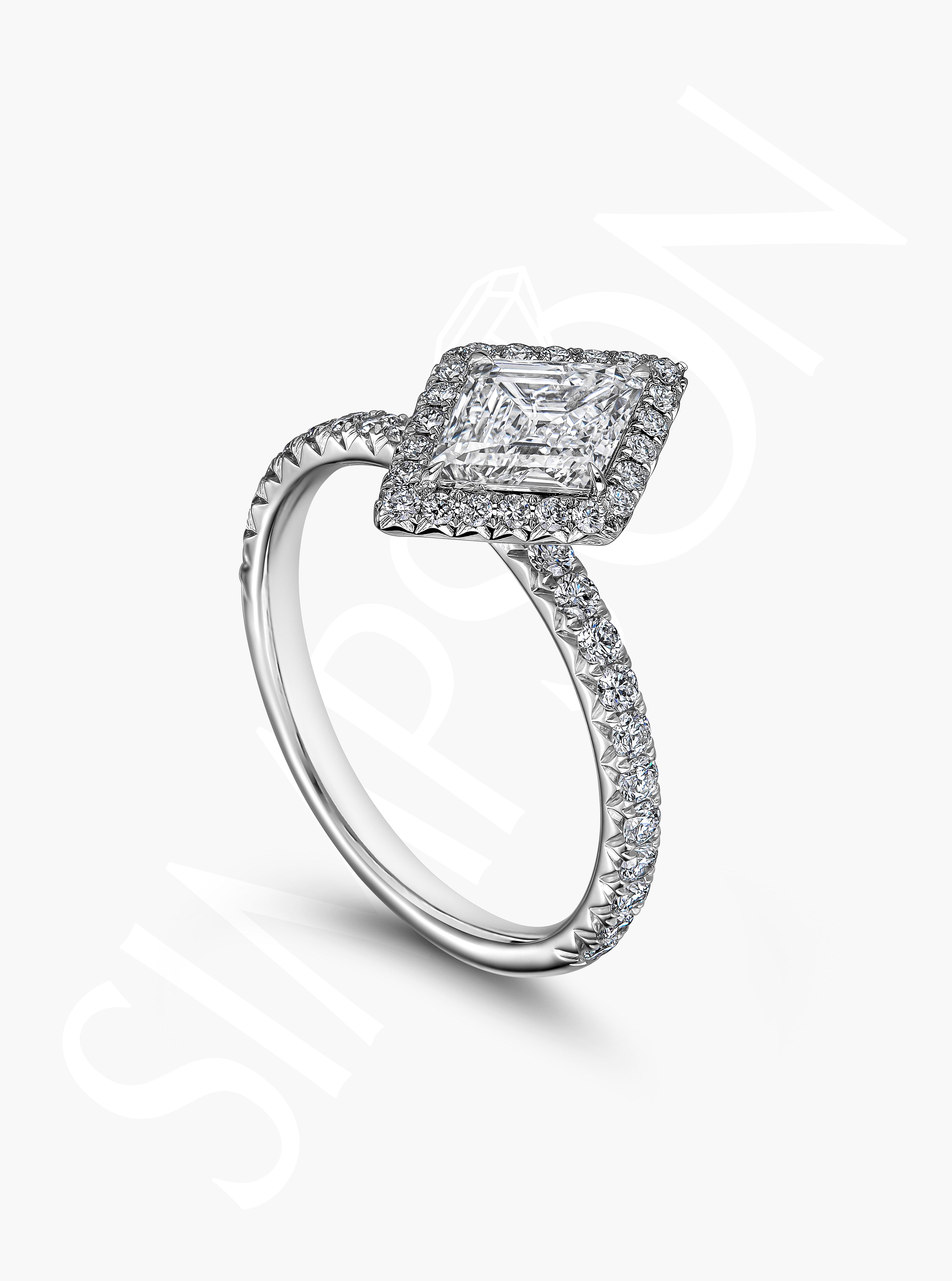 Lozenge Step-Cut Diamond Ring