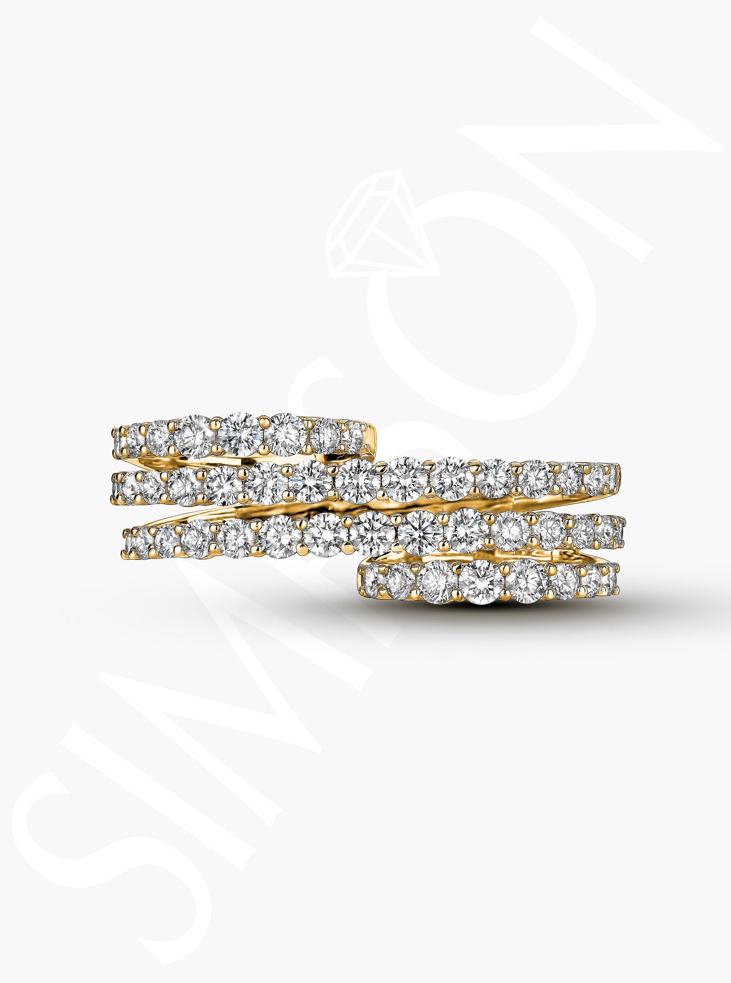 Two Finger Diamond Ring