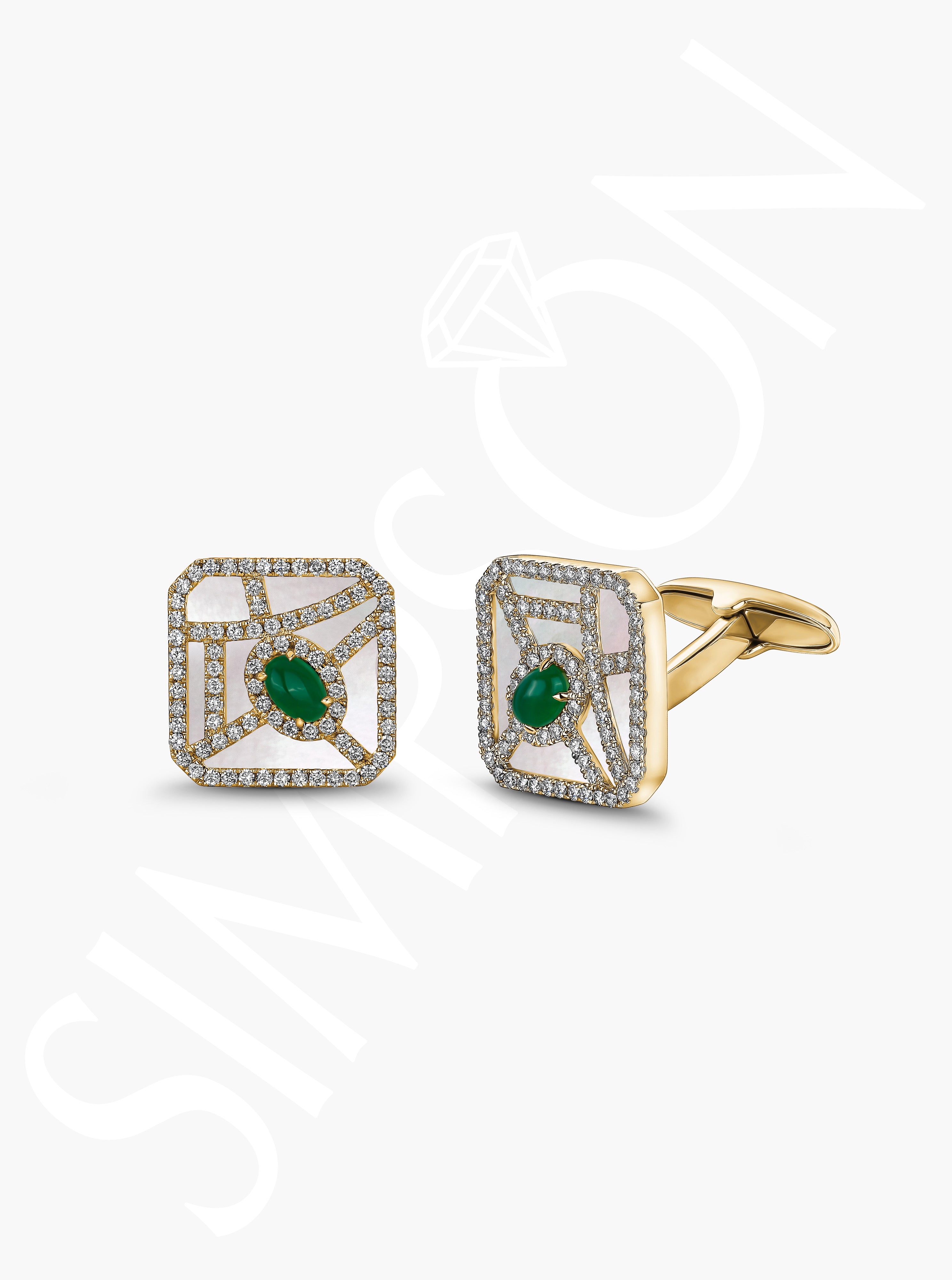 Emerald and Diamond Cufflinks