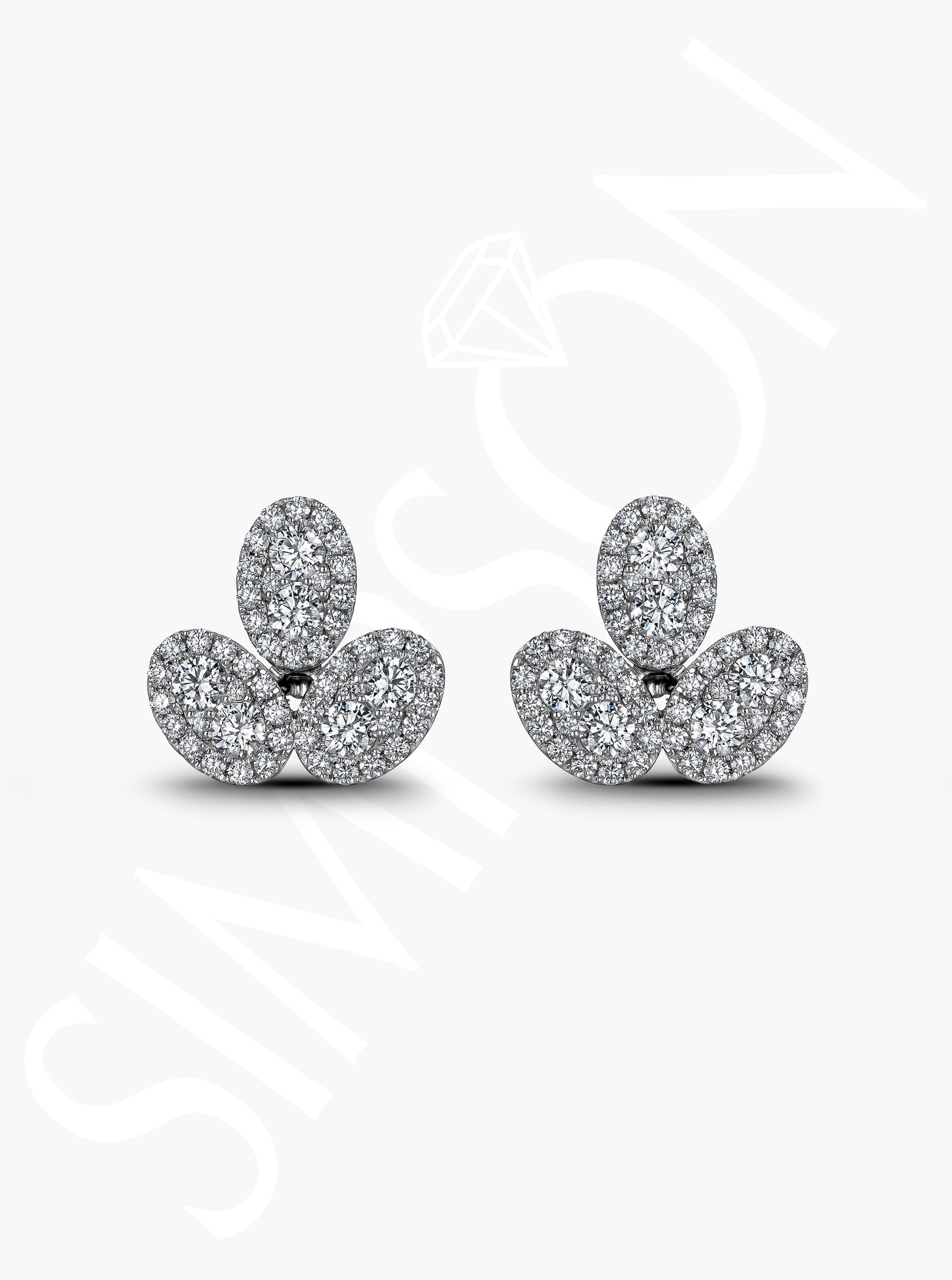 Triple Oval Diamond Cluster Cufflinks