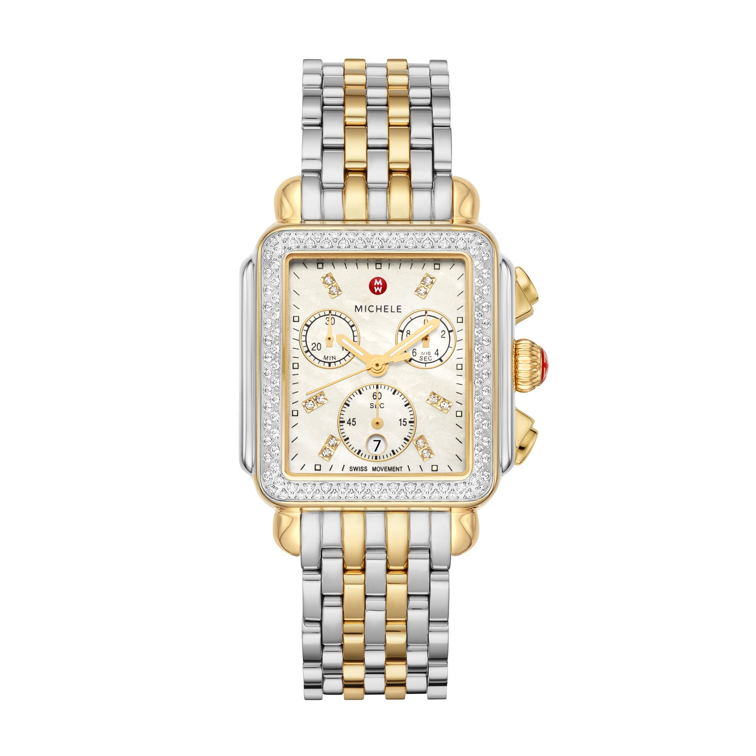 Deco Two-Tone 18k Gold Diamond Watch