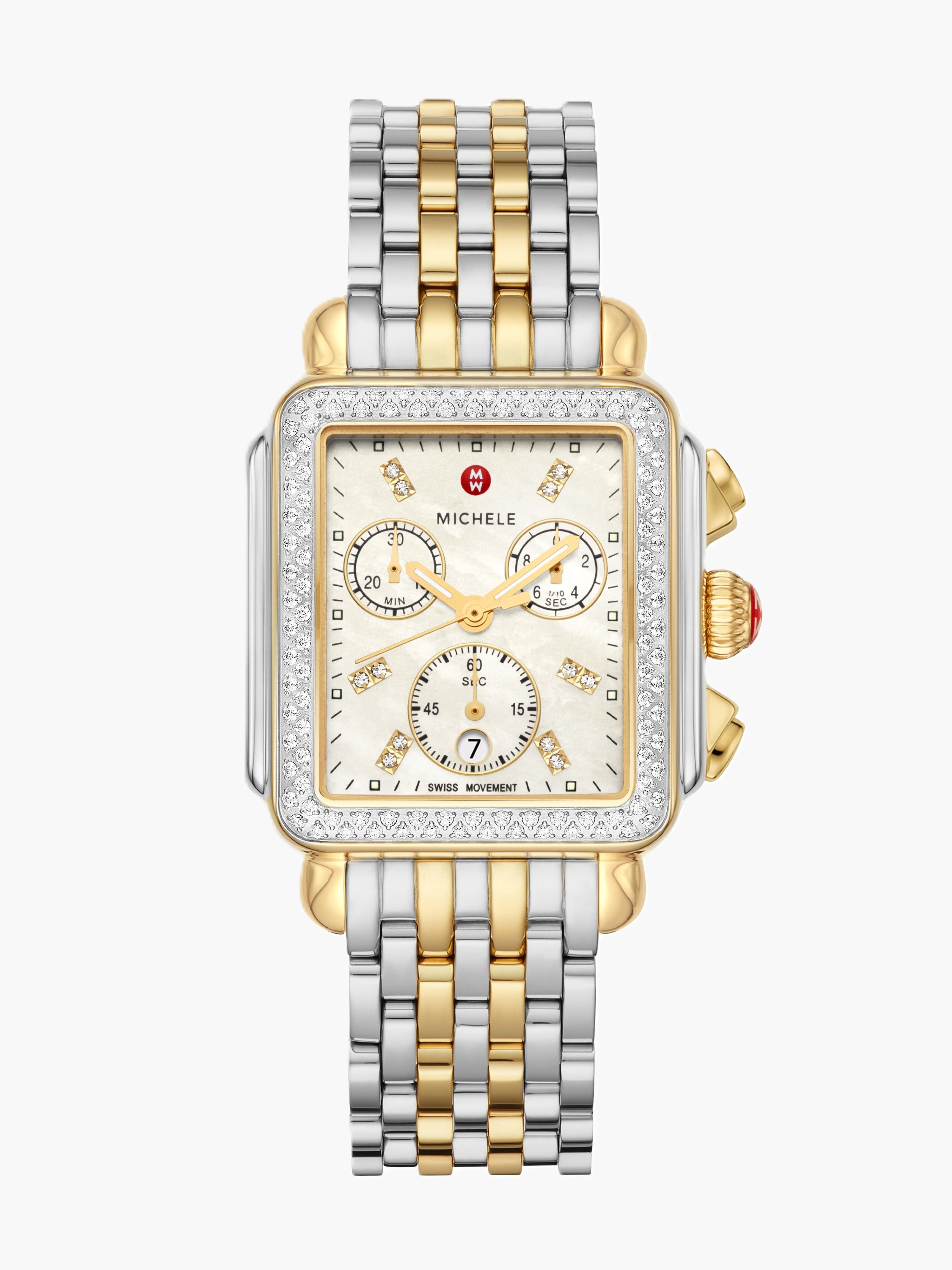 Deco Two-Tone 18k Gold Diamond Watch