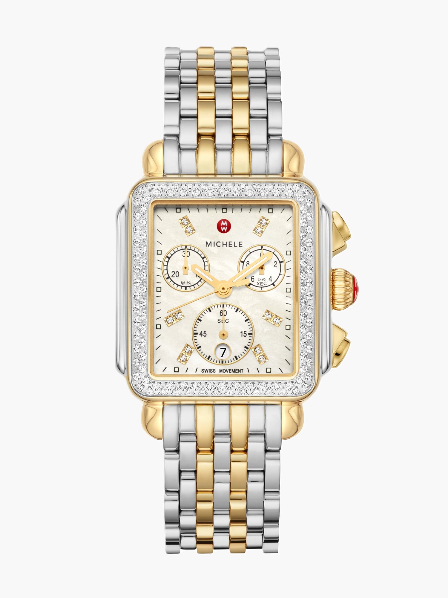 Deco Two-Tone 18k Gold Diamond Watch