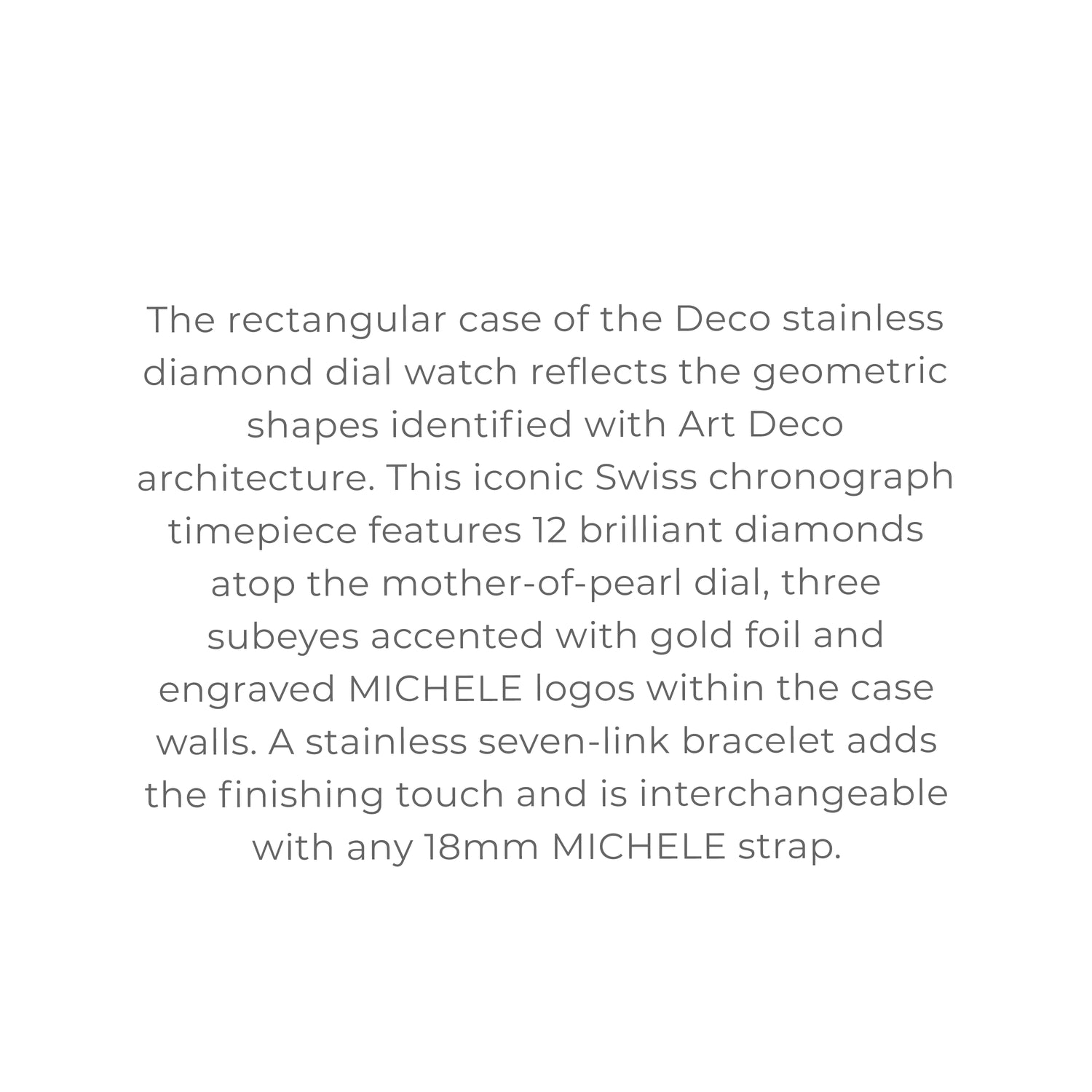 Deco Diamond Stainless Steel Watch