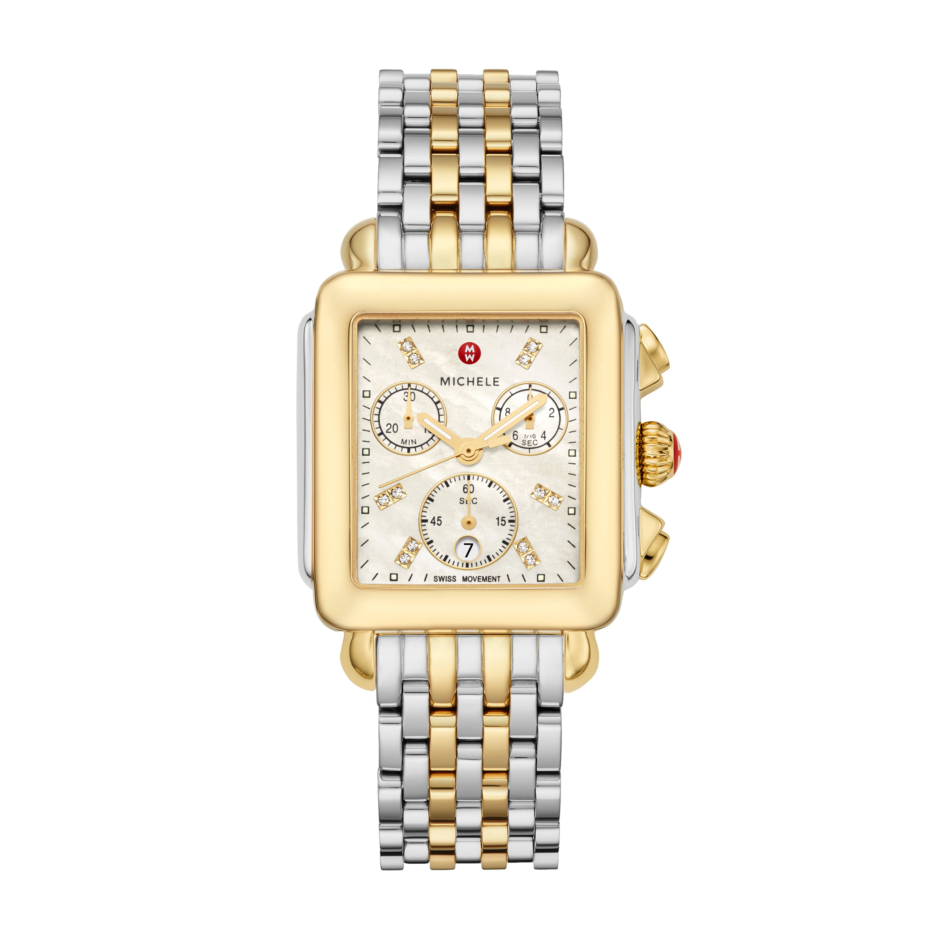 Deco Two-Tone 18K Gold Diamond Dial Watch