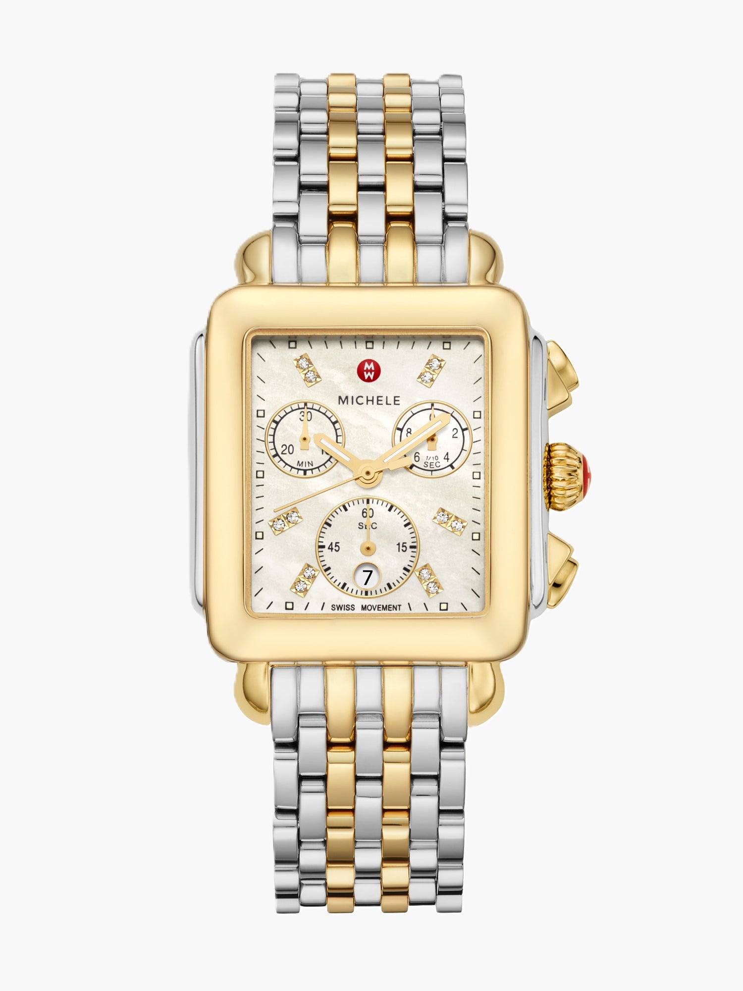 Deco Two-Tone 18K Gold Diamond Dial Watch