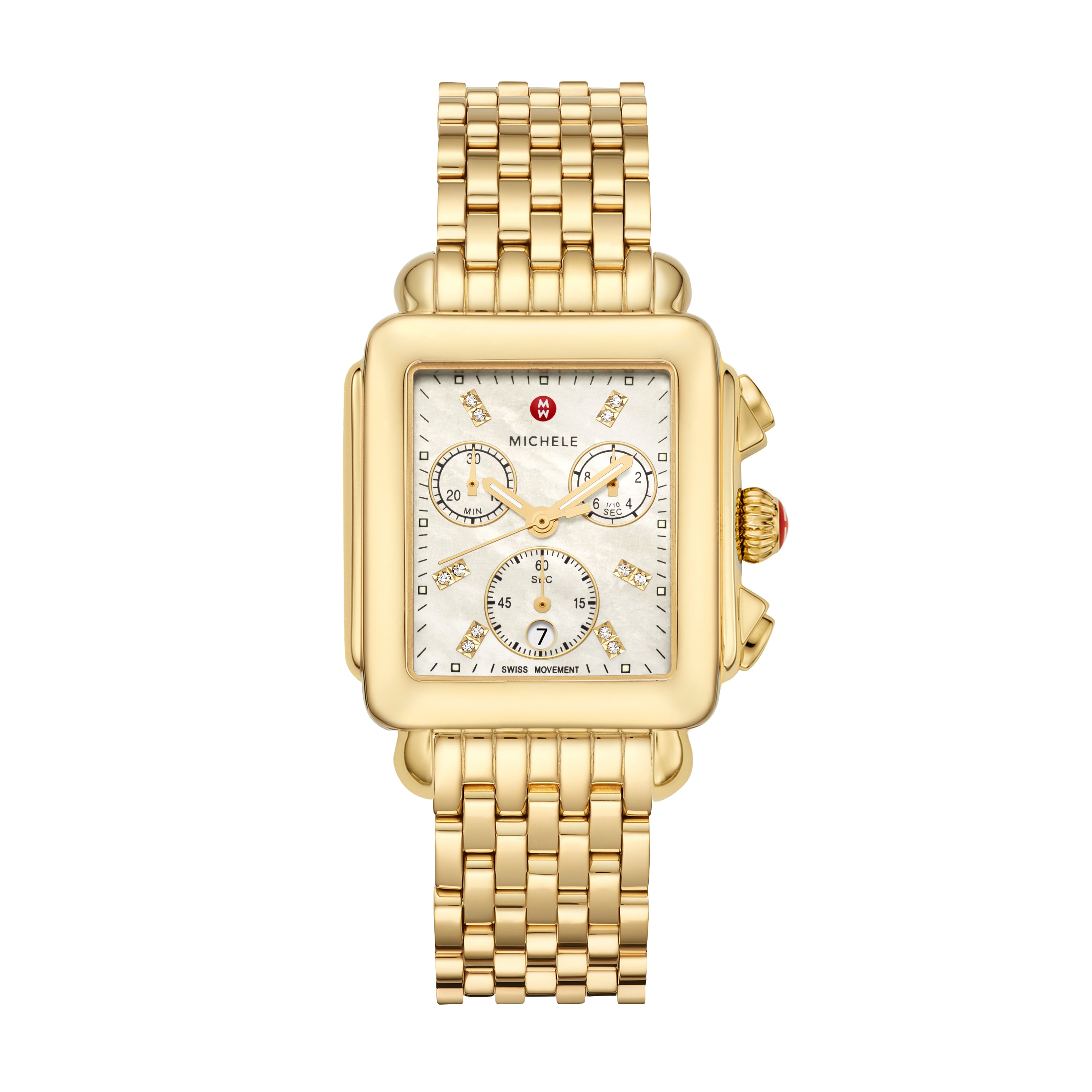 Deco 18k Gold Diamond Dial Watch