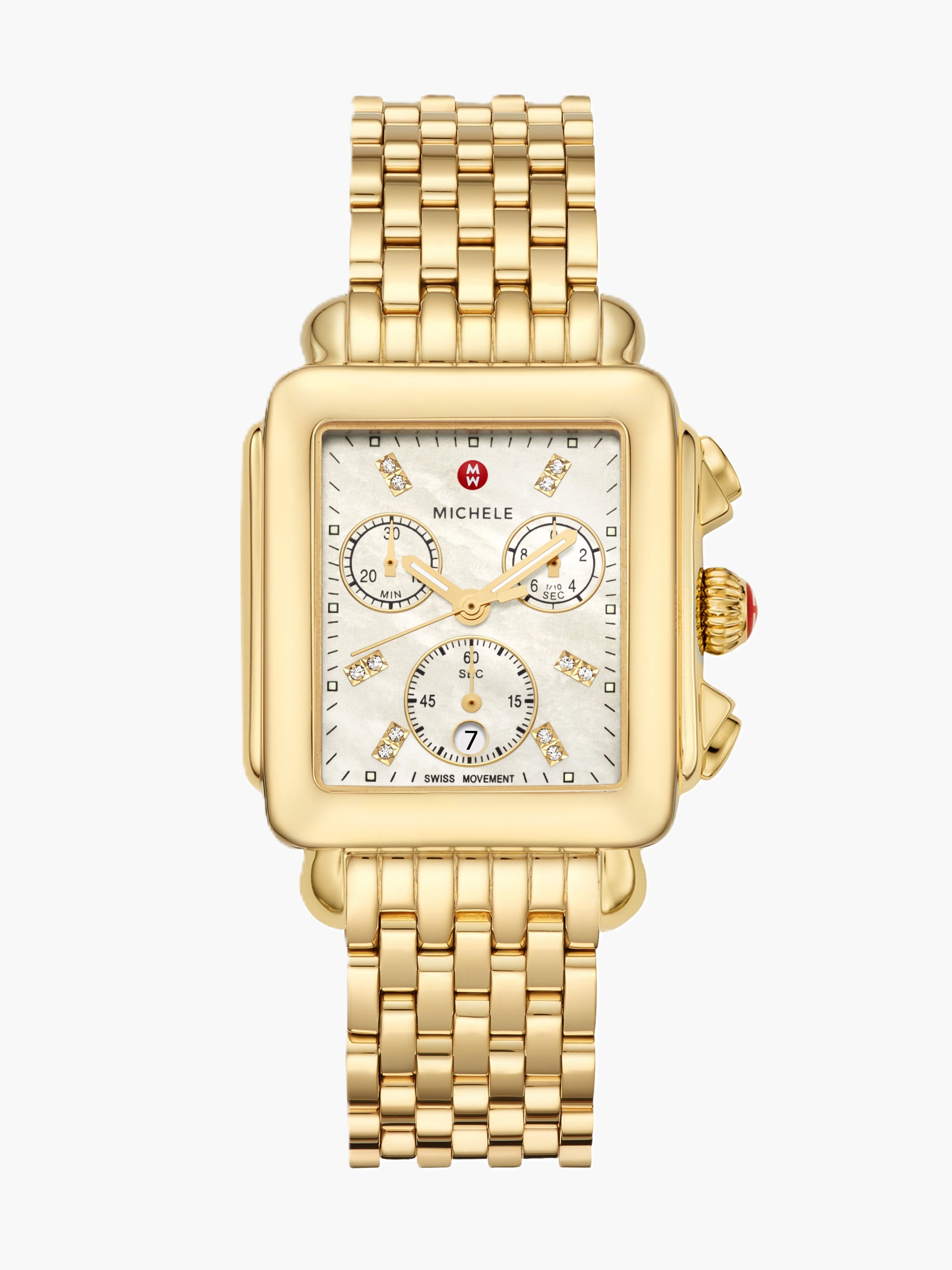 Deco 18k Gold Diamond Dial Watch