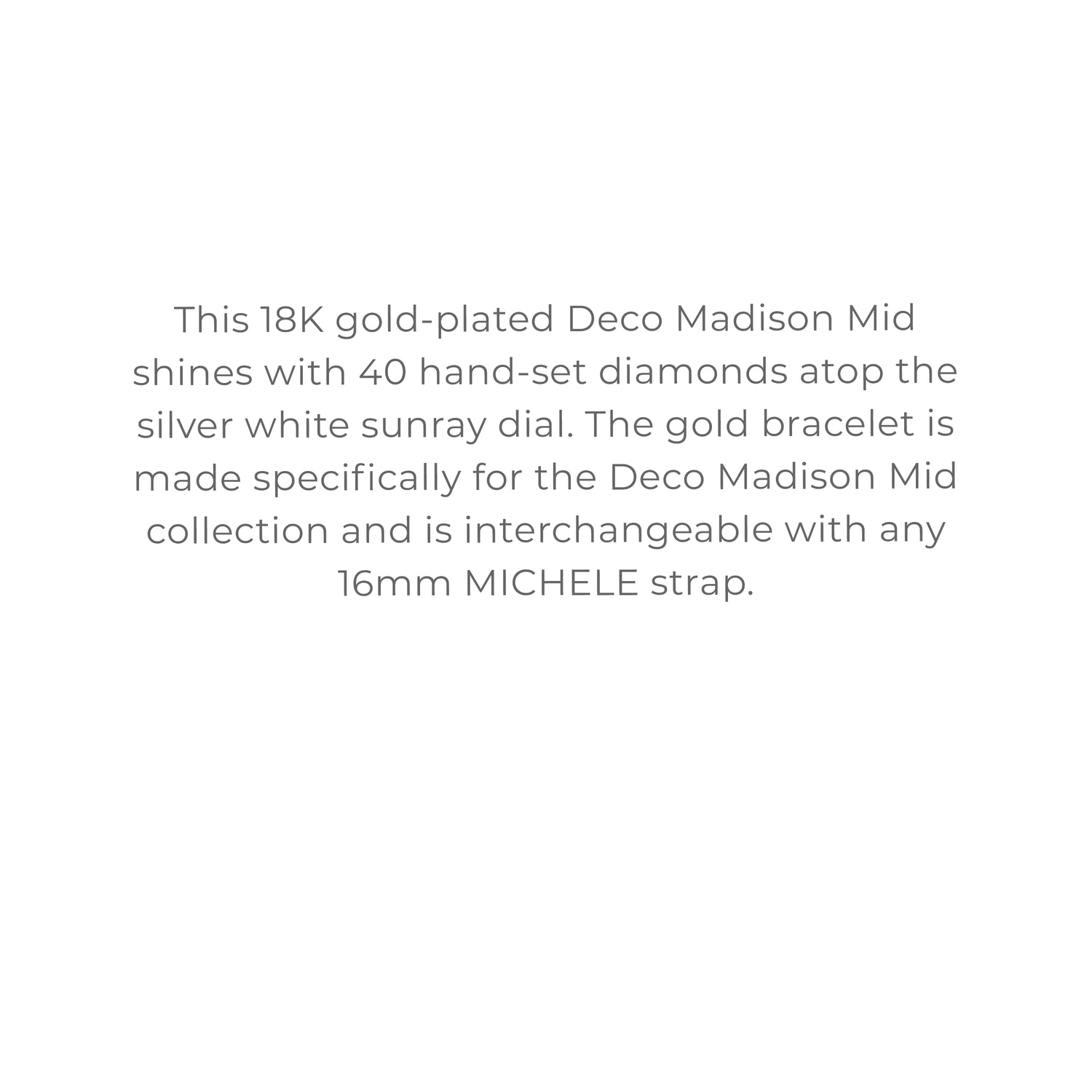 Deco Madison Mid 18K Gold Diamond Dial Watch