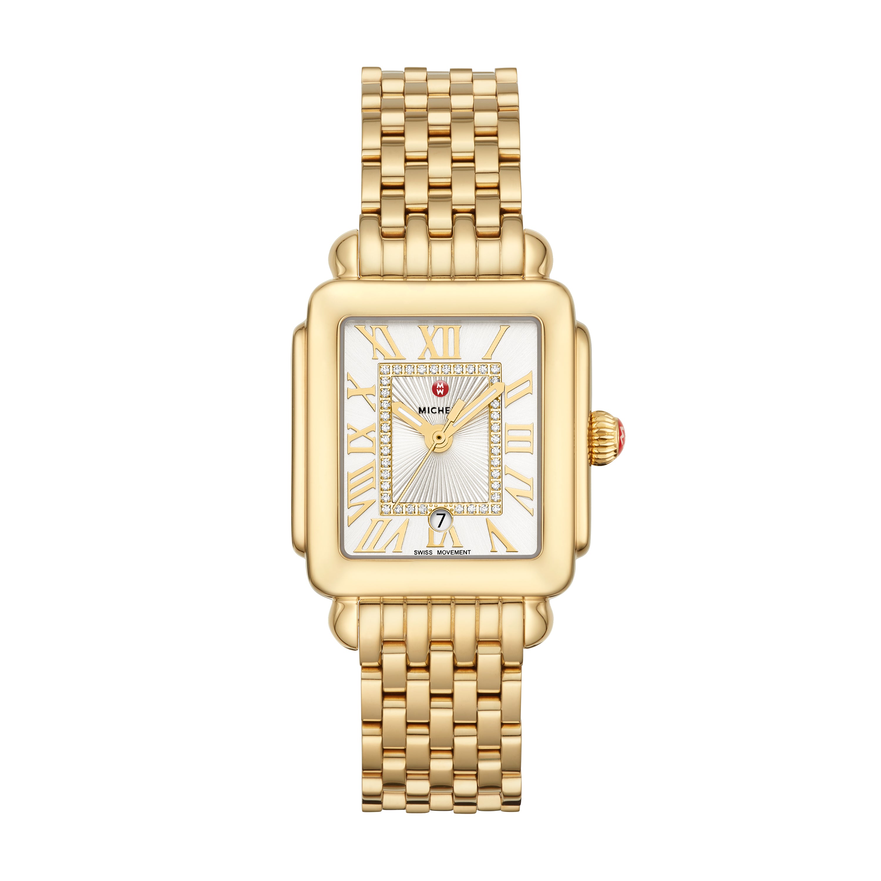 Deco Madison Mid 18K Gold Diamond Dial Watch