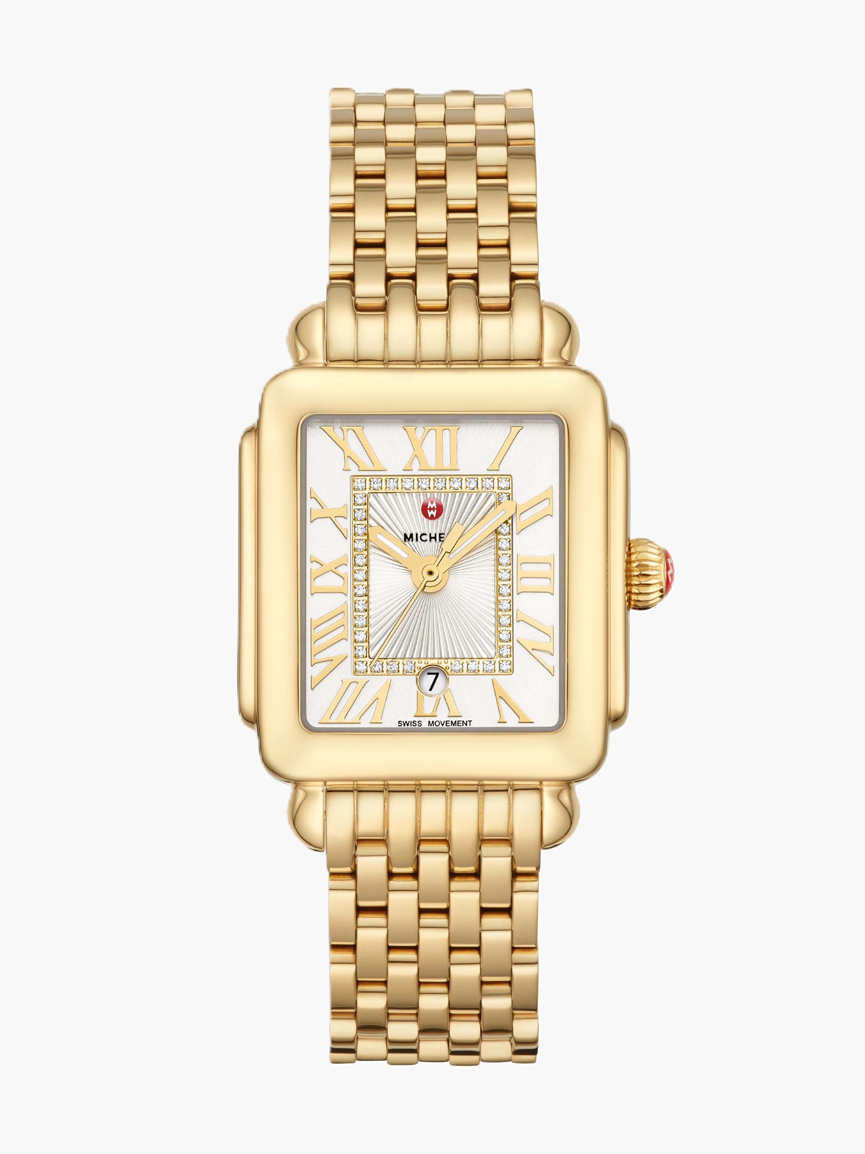 Deco Madison Mid 18K Gold Diamond Dial Watch