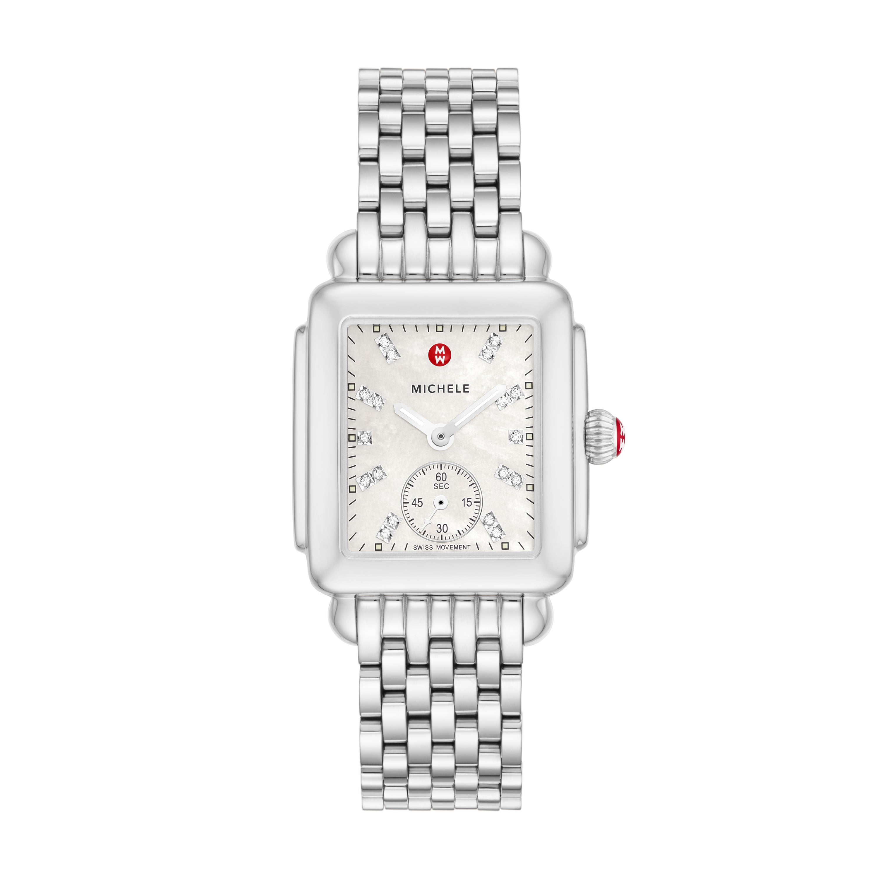 Deco Mid Stainless Diamond Dial Watch