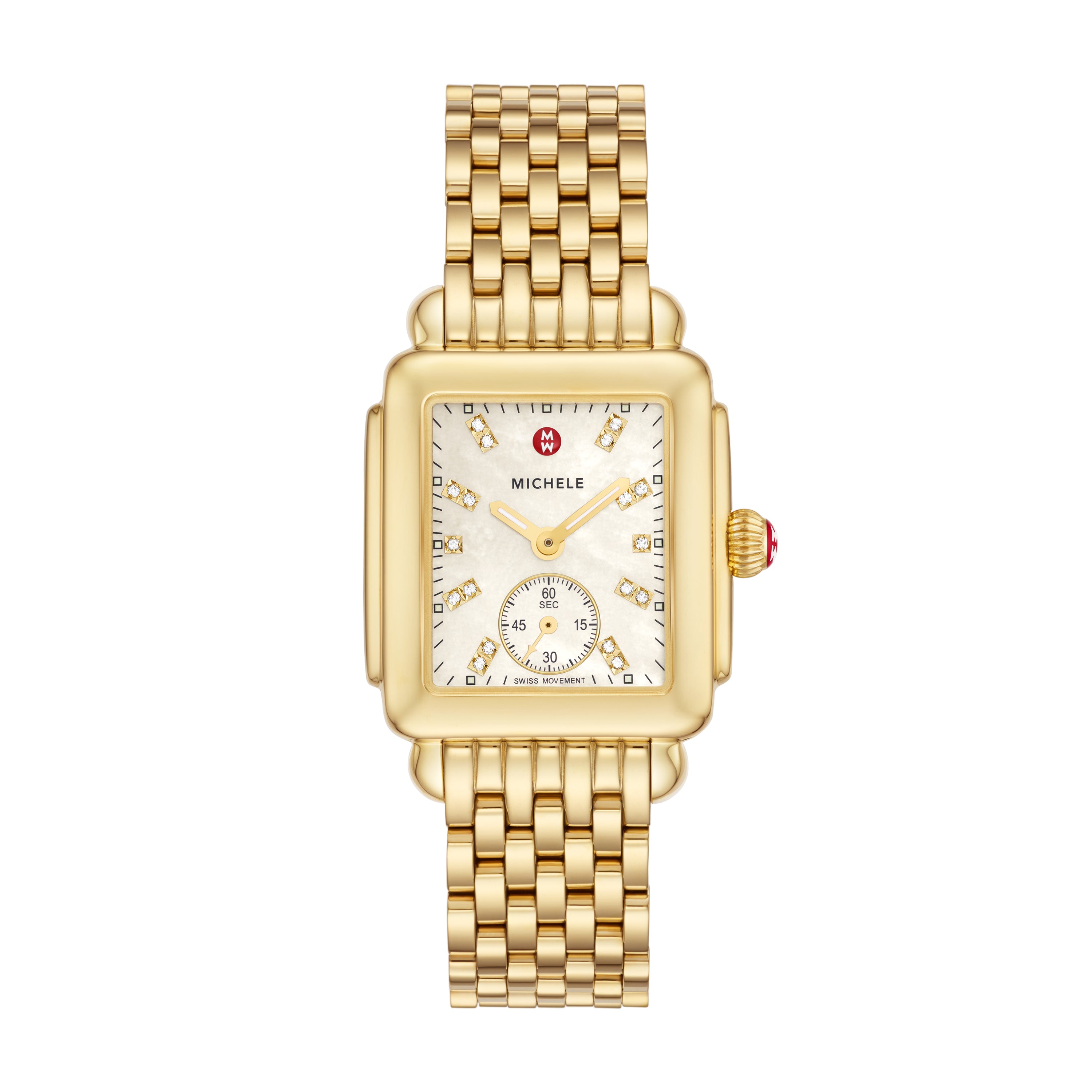 Deco Mid 18K Gold Diamond Dial Watch