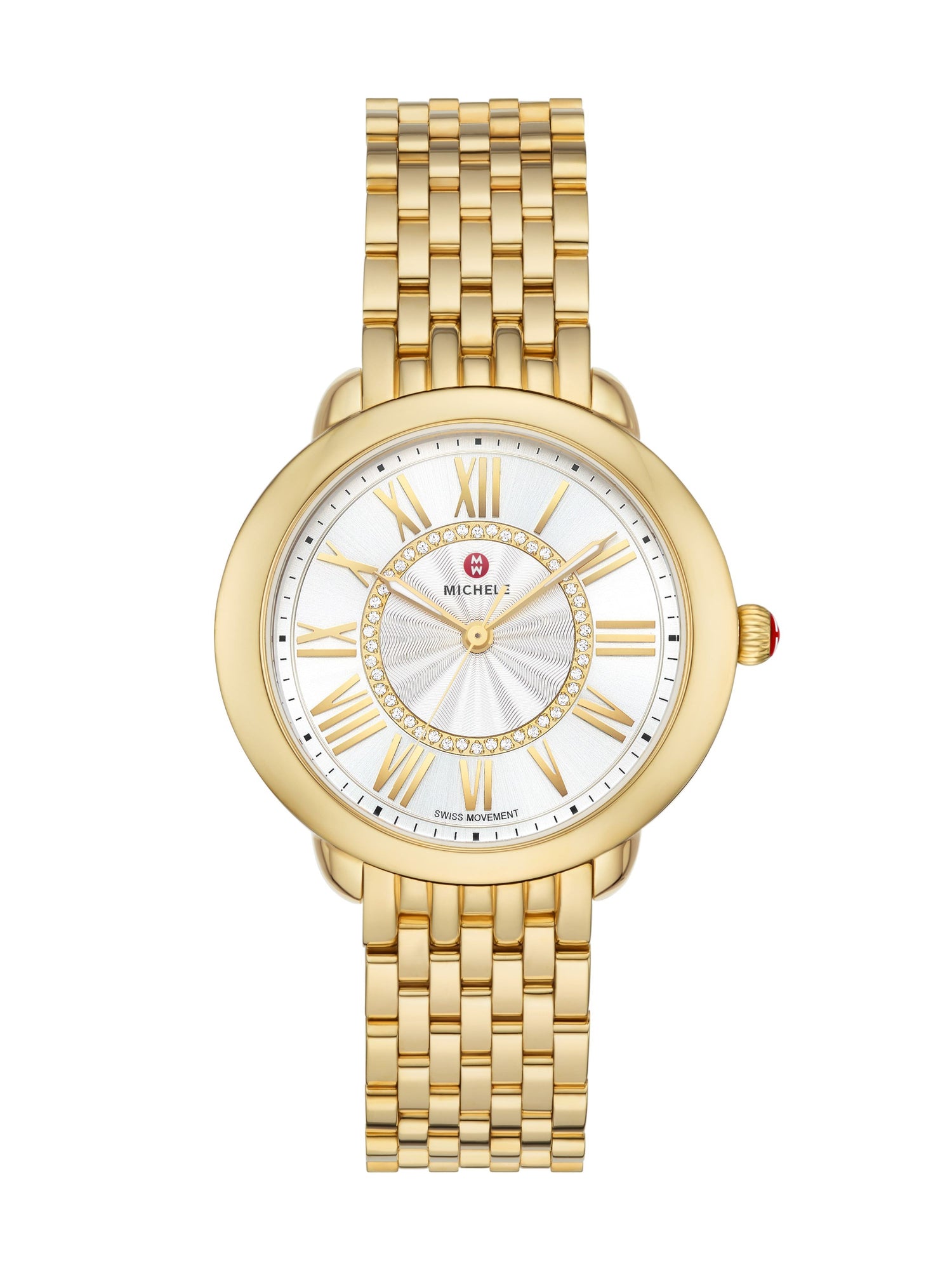 Serein Mid 18k Gold-Plated Diamond Dial Watch