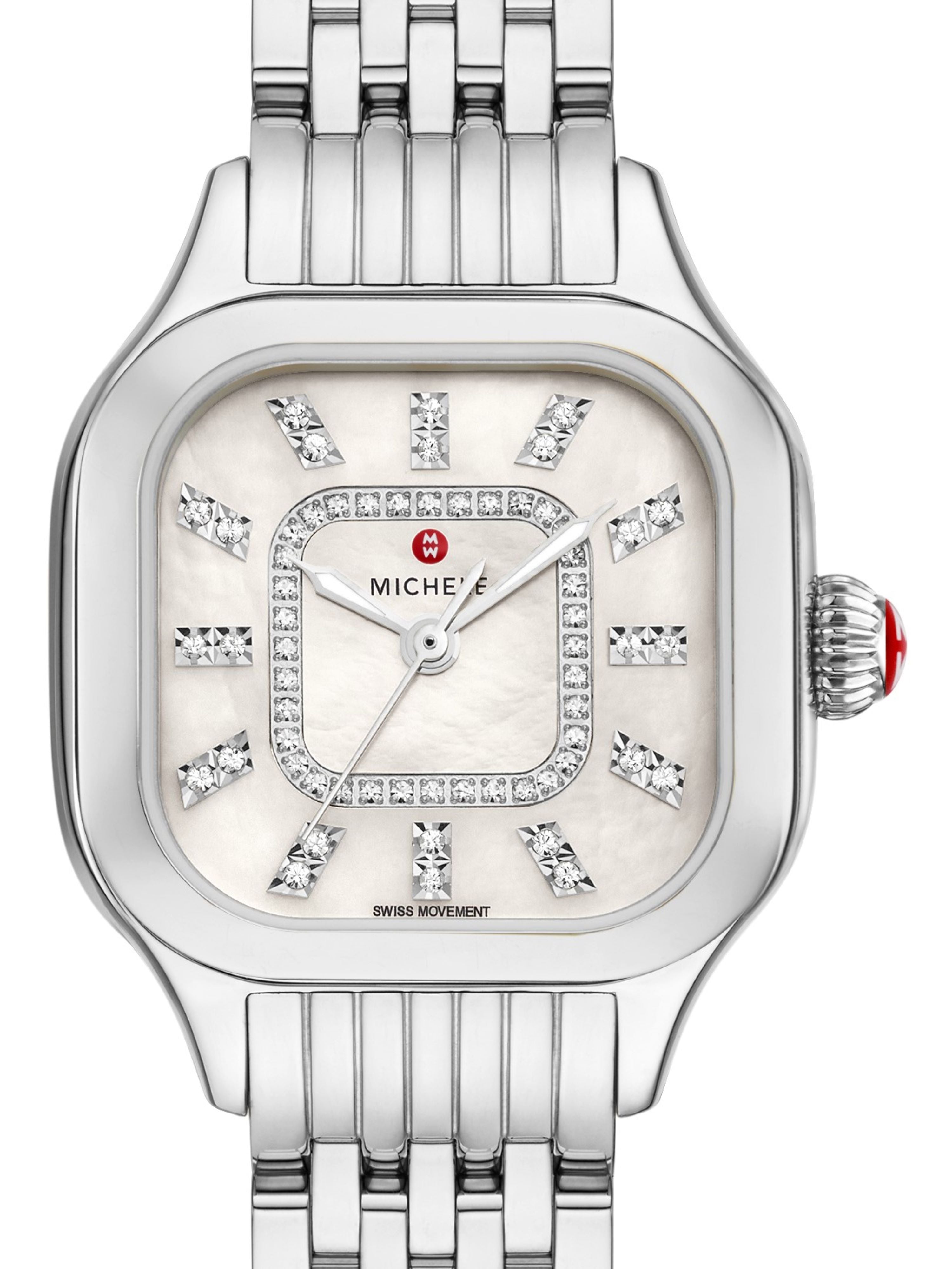 Meggie Stainless Steel Diamond Dial Watch