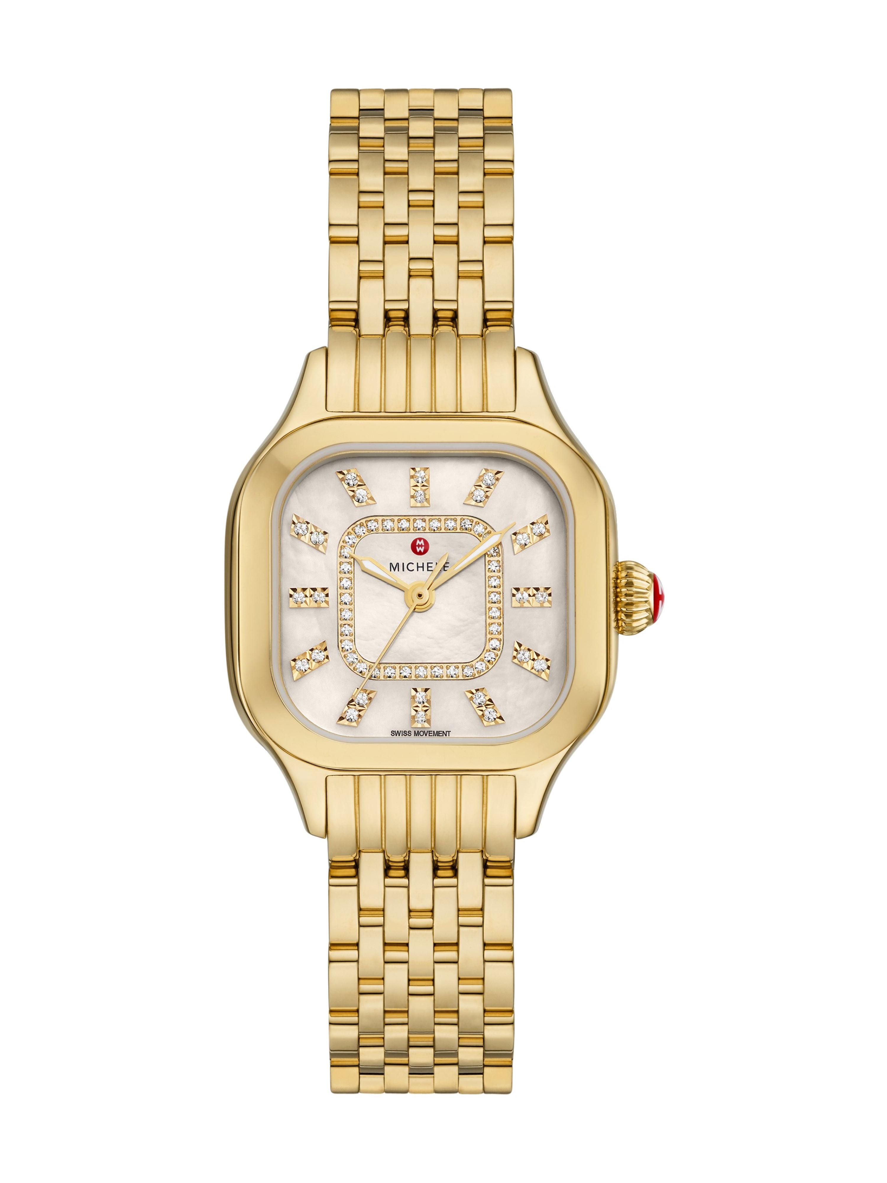 Meggie 18K Gold-Plated Diamond Dial Watch