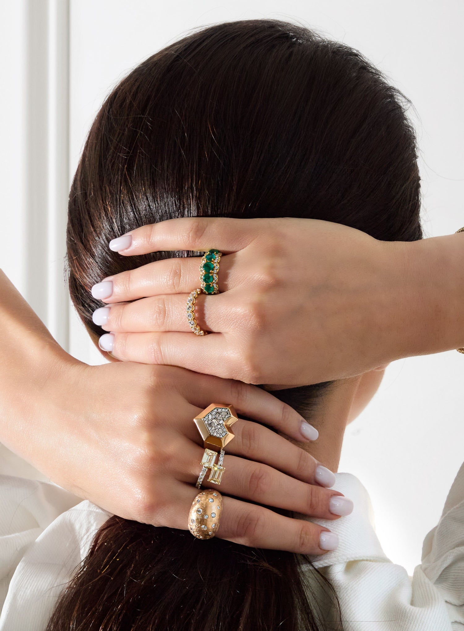 Geometric Diamond Heart Ring