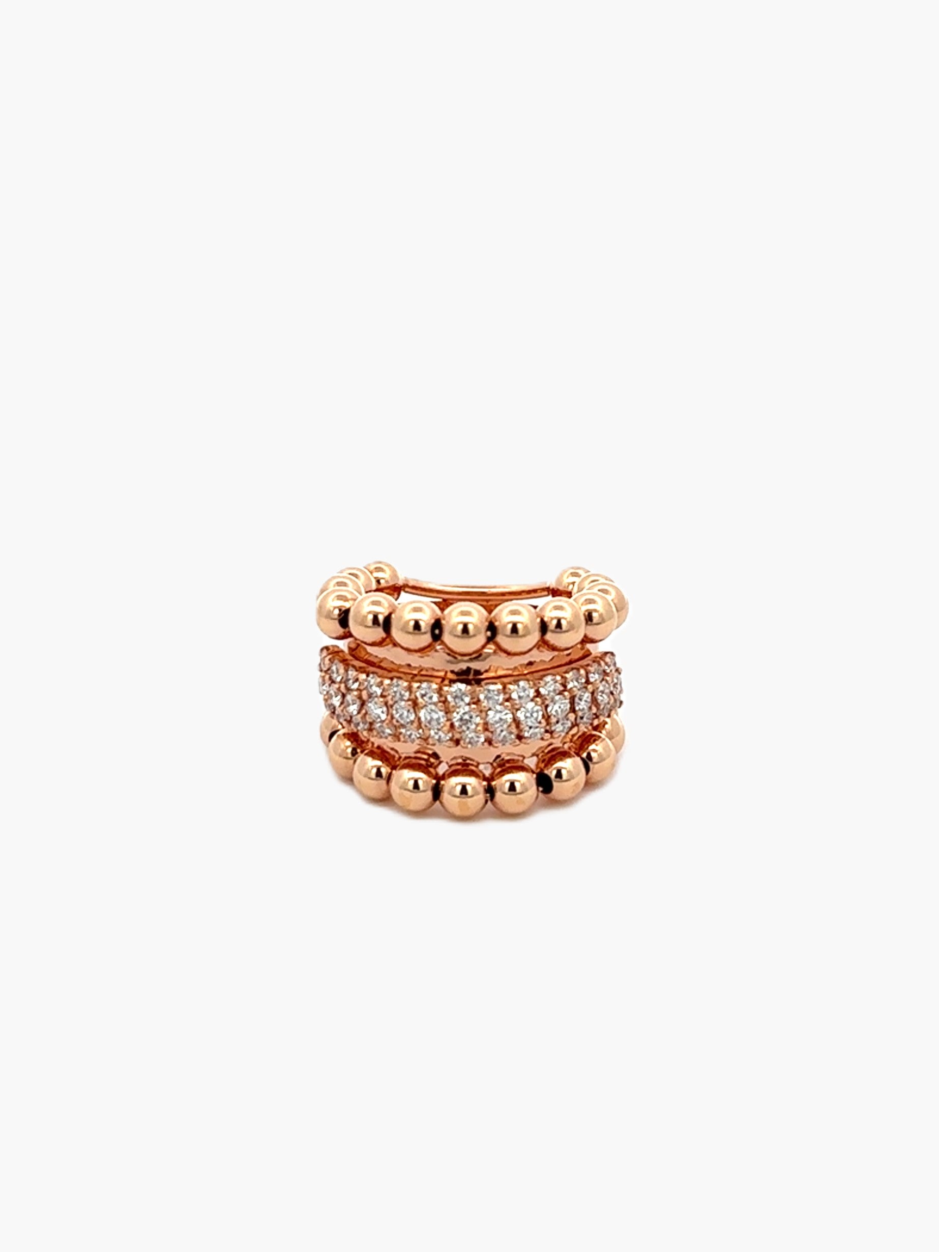 Rose Gold Diamond Beaded Ring