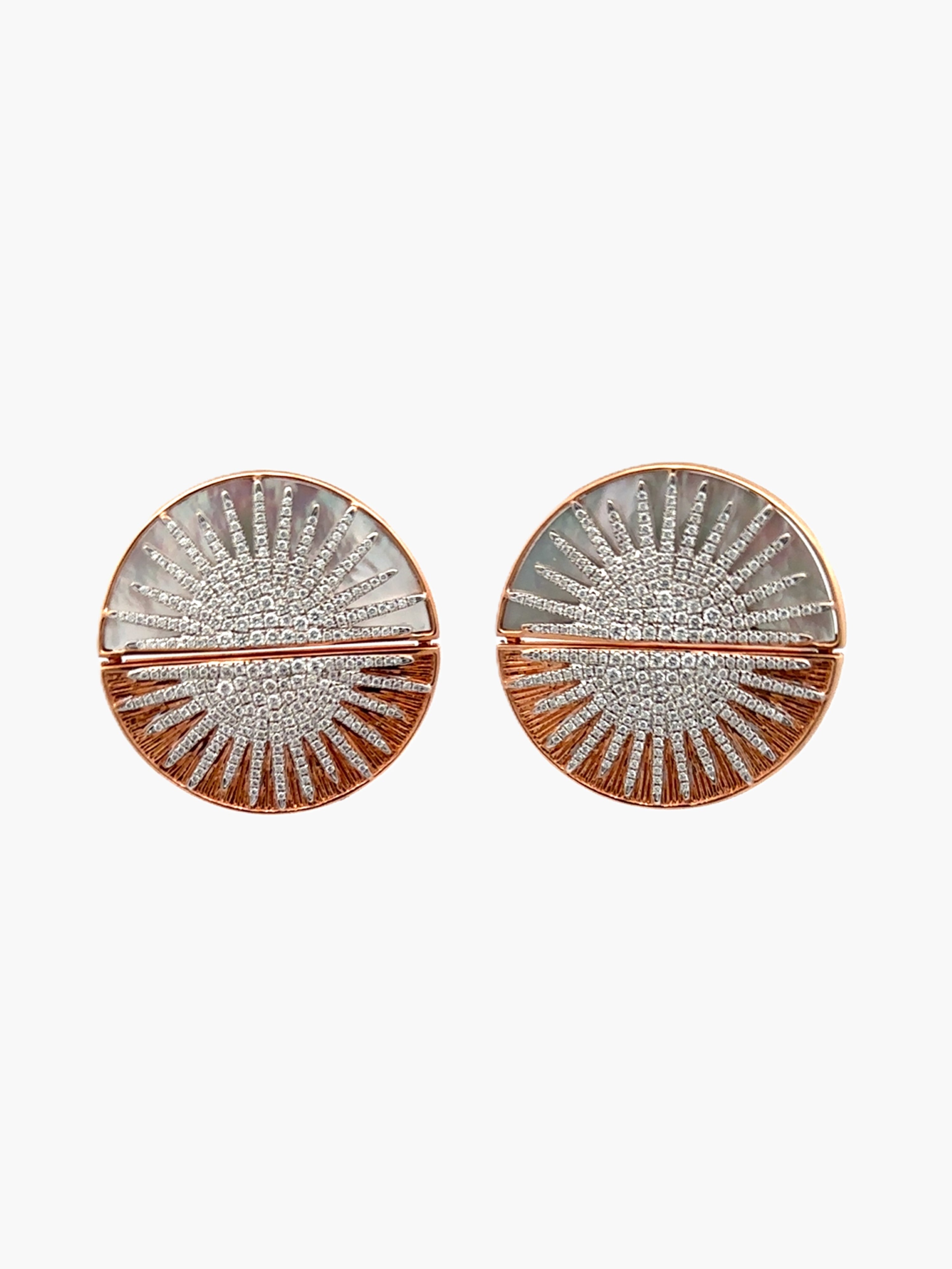 Mother-of-Pearl Sunburst Diamond Earrings